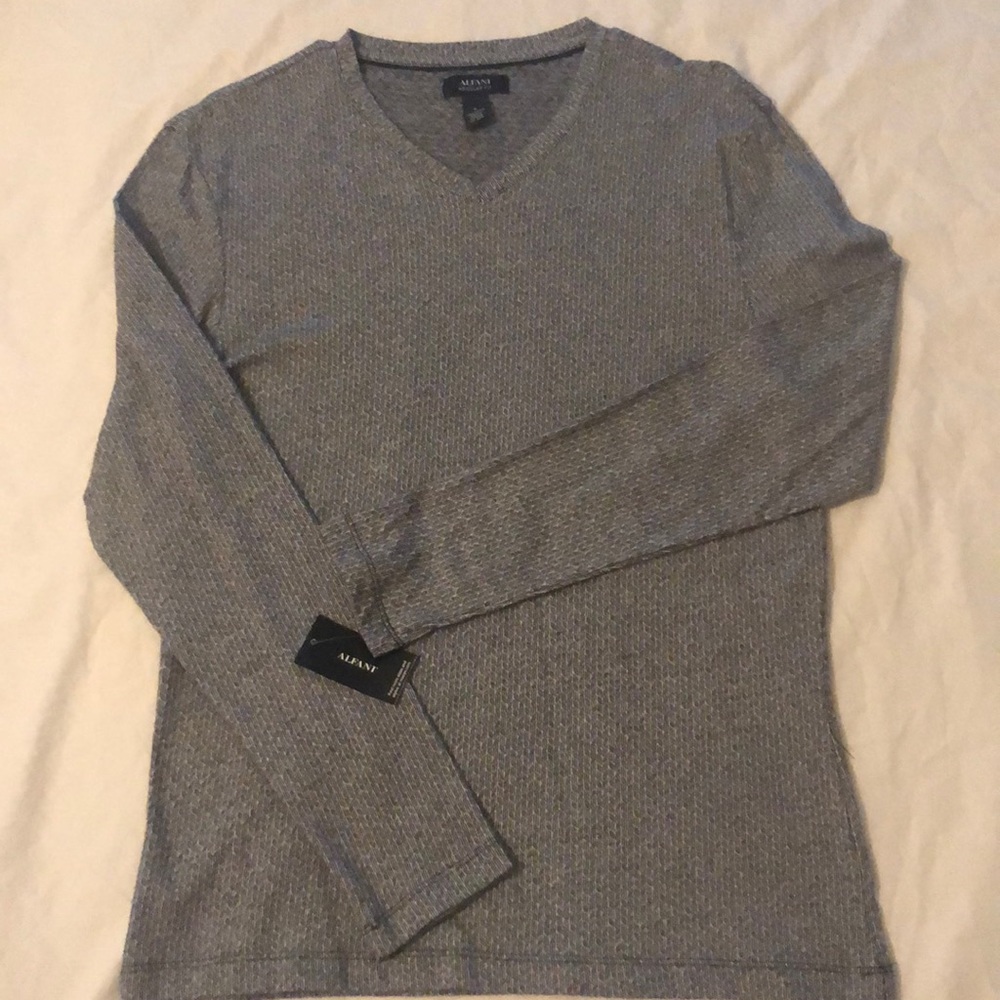 Alfani Long Sleeve Shirt Grey Design